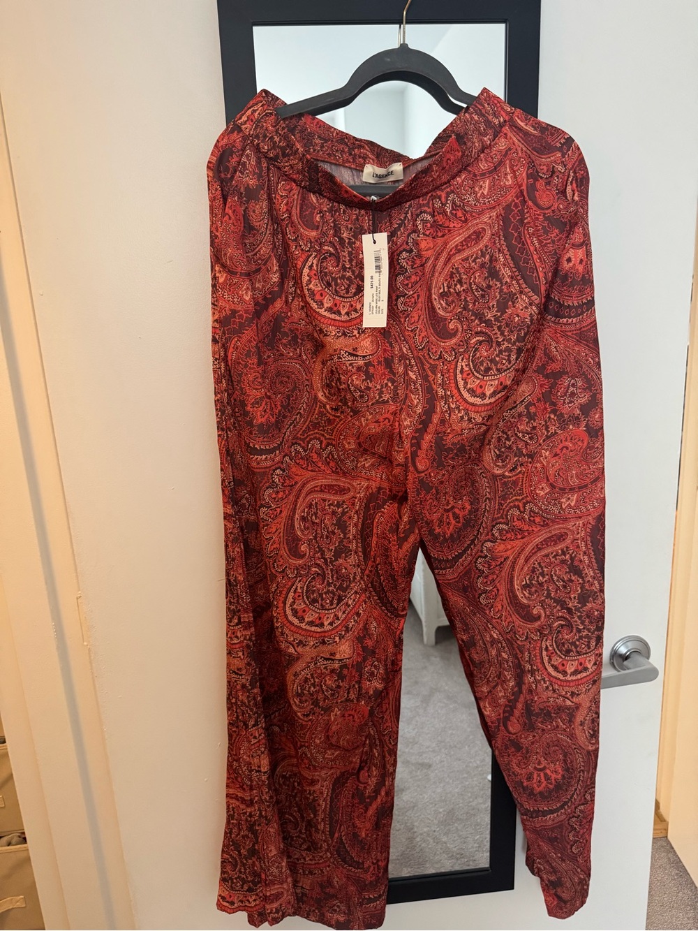 Lagence orange/Red Paisley Wide-Leg Pants